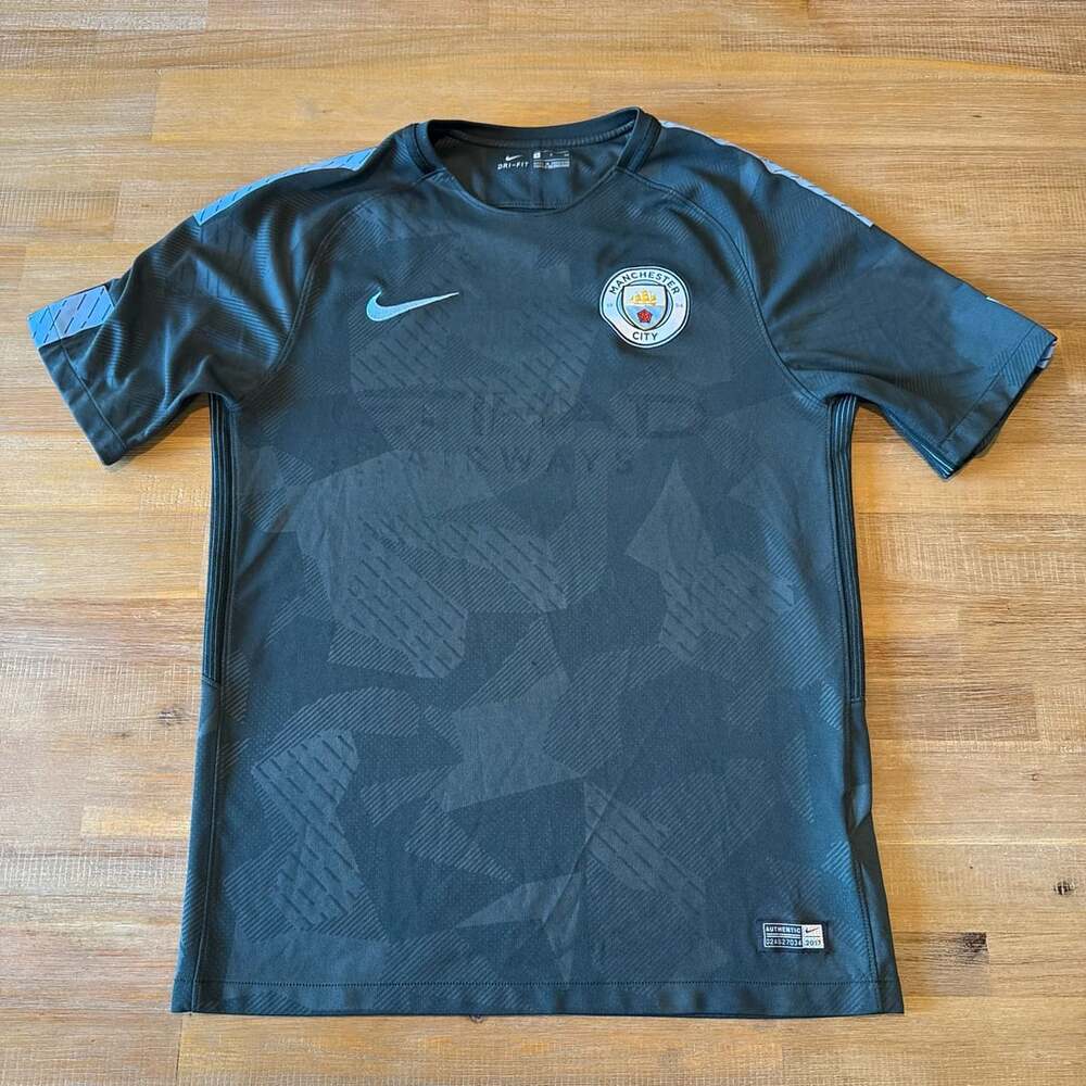 Nike Manchester City Third Jersey Shirt Grey Etihad 2017 Soccer Men Size S Small